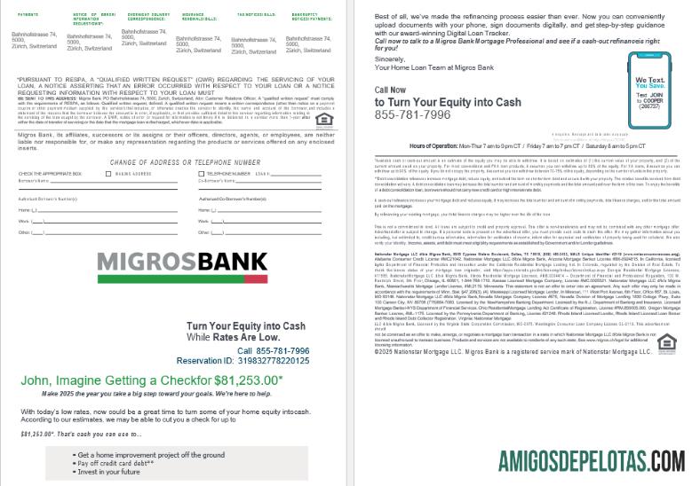 Extrato de empréstimo hipotecário do Swiss Migrosbank Bank em formatos Word e PDF 3 4 exemplo real